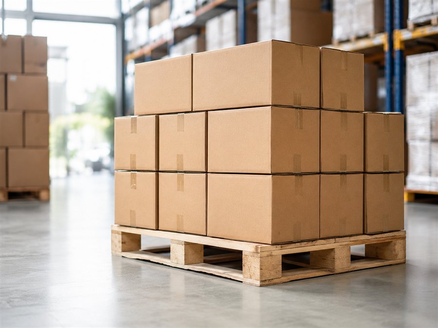 Ingepakte dozen met knuffels klaar voor levering